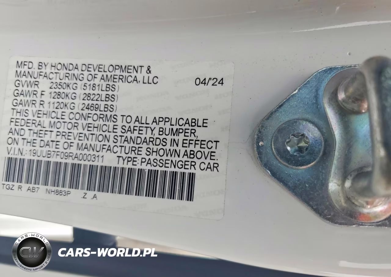 2024 Acura Tlx Type S VIN:19UUB7F09RA000311 - 12