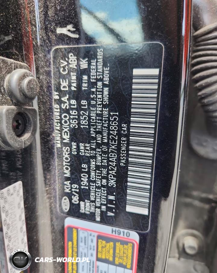 2019 Kia Rio S VIN:3KPA24AB7KE248651 - 12