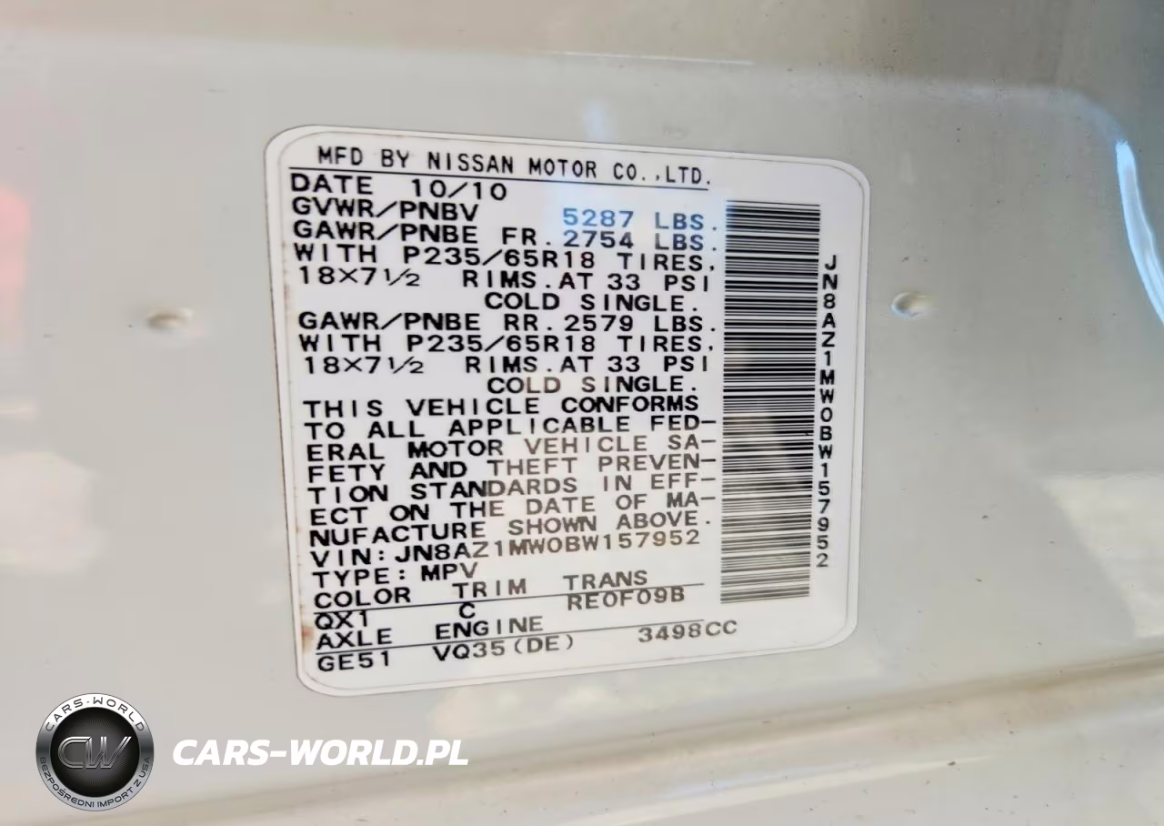 2011 Nissan Murano S VIN:JN8AZ1MW0BW157952 - 13
