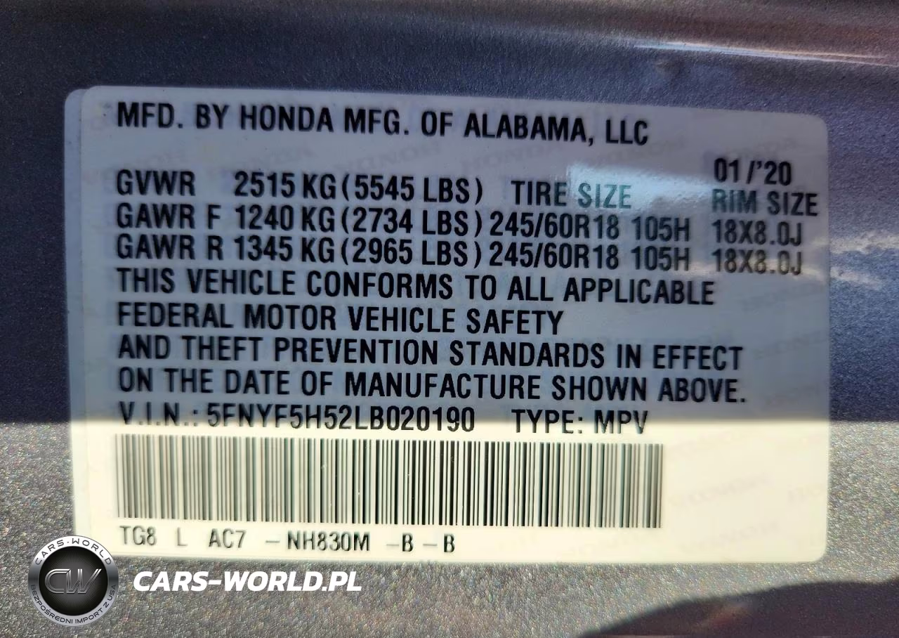 2020 Honda Pilot Exl VIN:5FNYF5H52LB020190 - 14