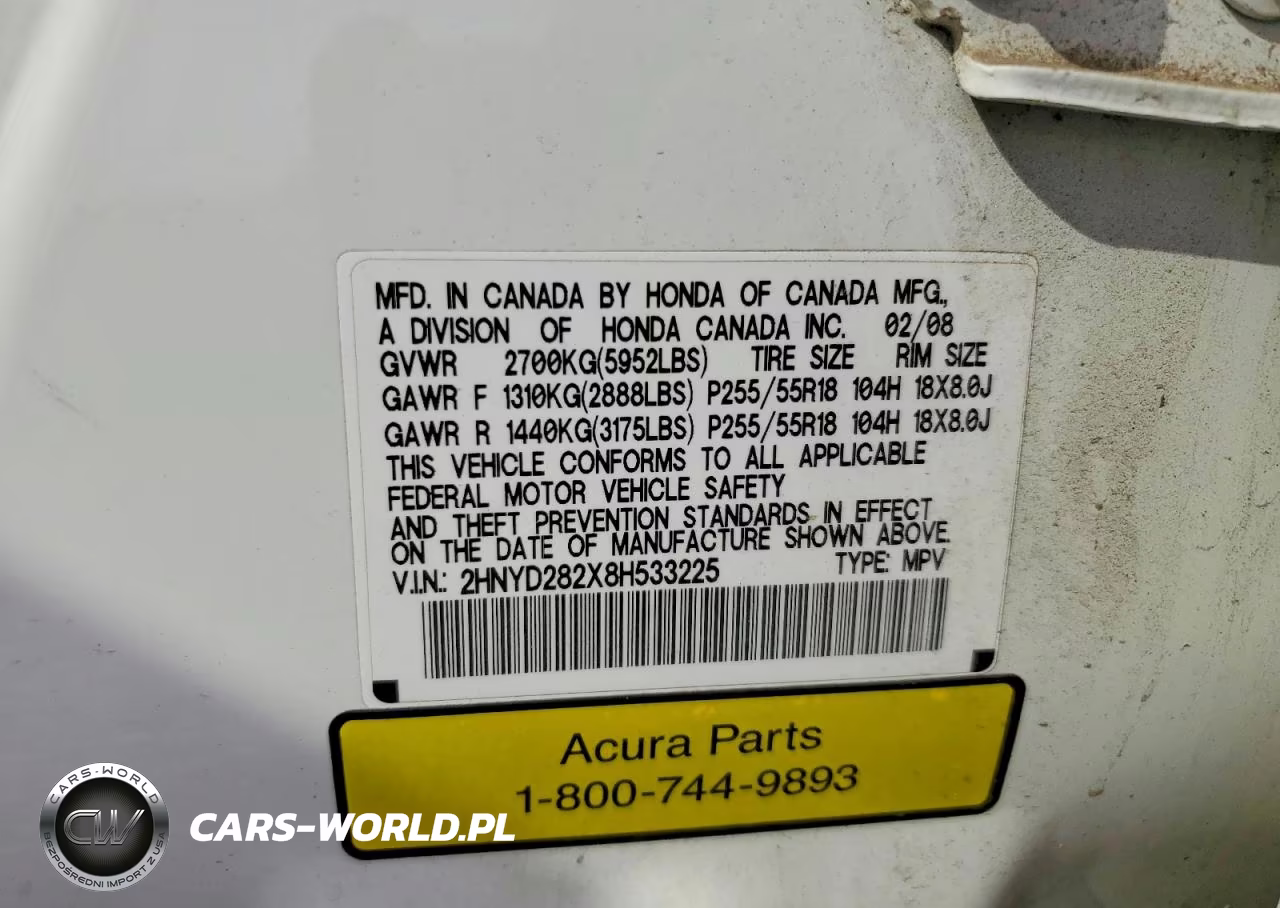 2008 Acura Mdx VIN:2HNYD282X8H533225 - 13