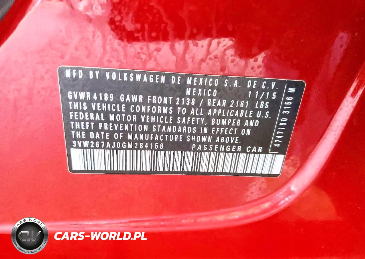 2016 Volkswagen Jetta S VIN:3VW267AJ0GM284158 - 12