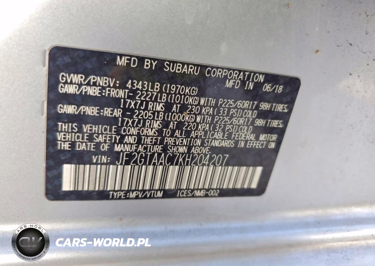 2019 Subaru Crosstrek VIN:JF2GTAAC7KH204207 - 14