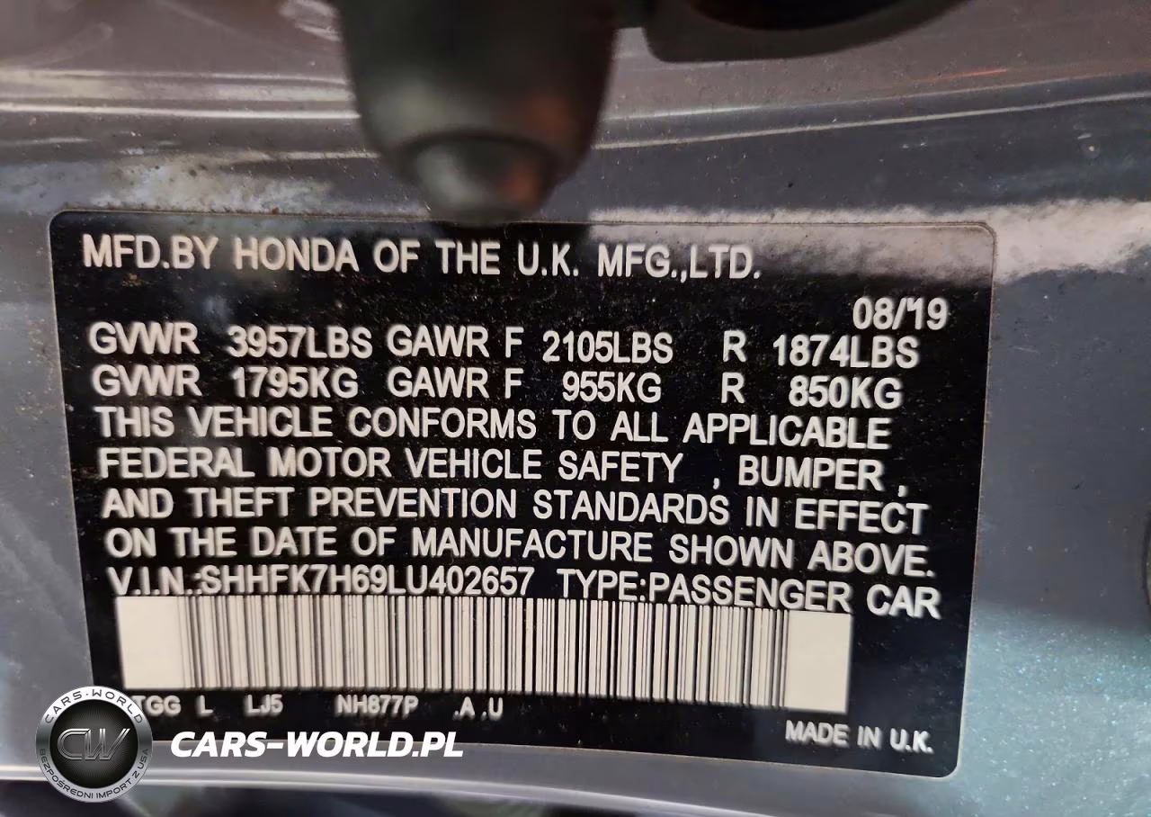 2020 Honda Civic Ex VIN:SHHFK7H69LU402657 - 12