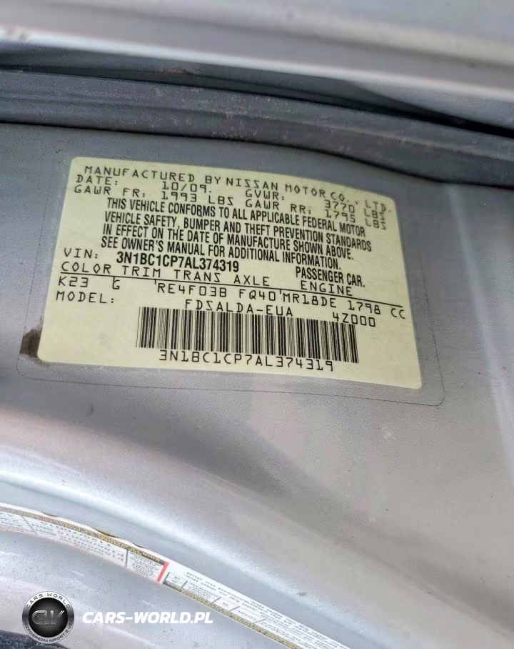 2010 Nissan Versa 1.8 S VIN:3N1BC1CP7AL374319 - 12
