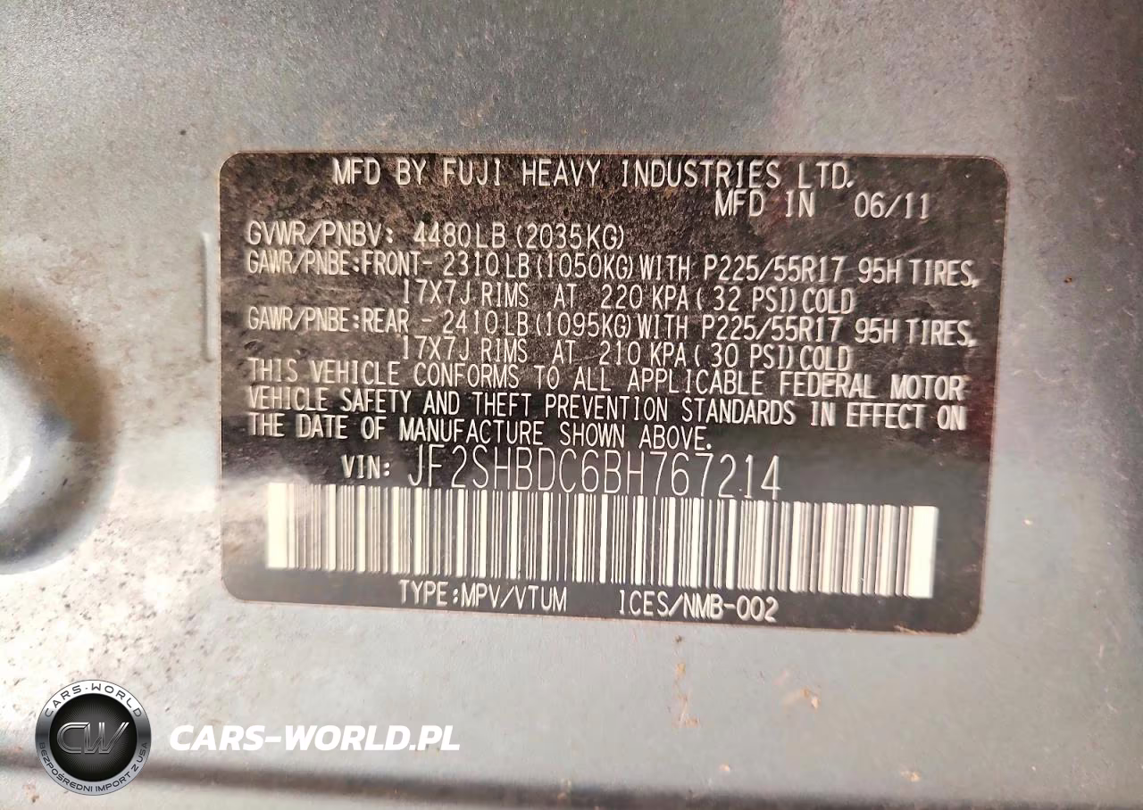 2011 Subaru Forester 2.5X Premium VIN:JF2SHBDC6BH767214 - 12