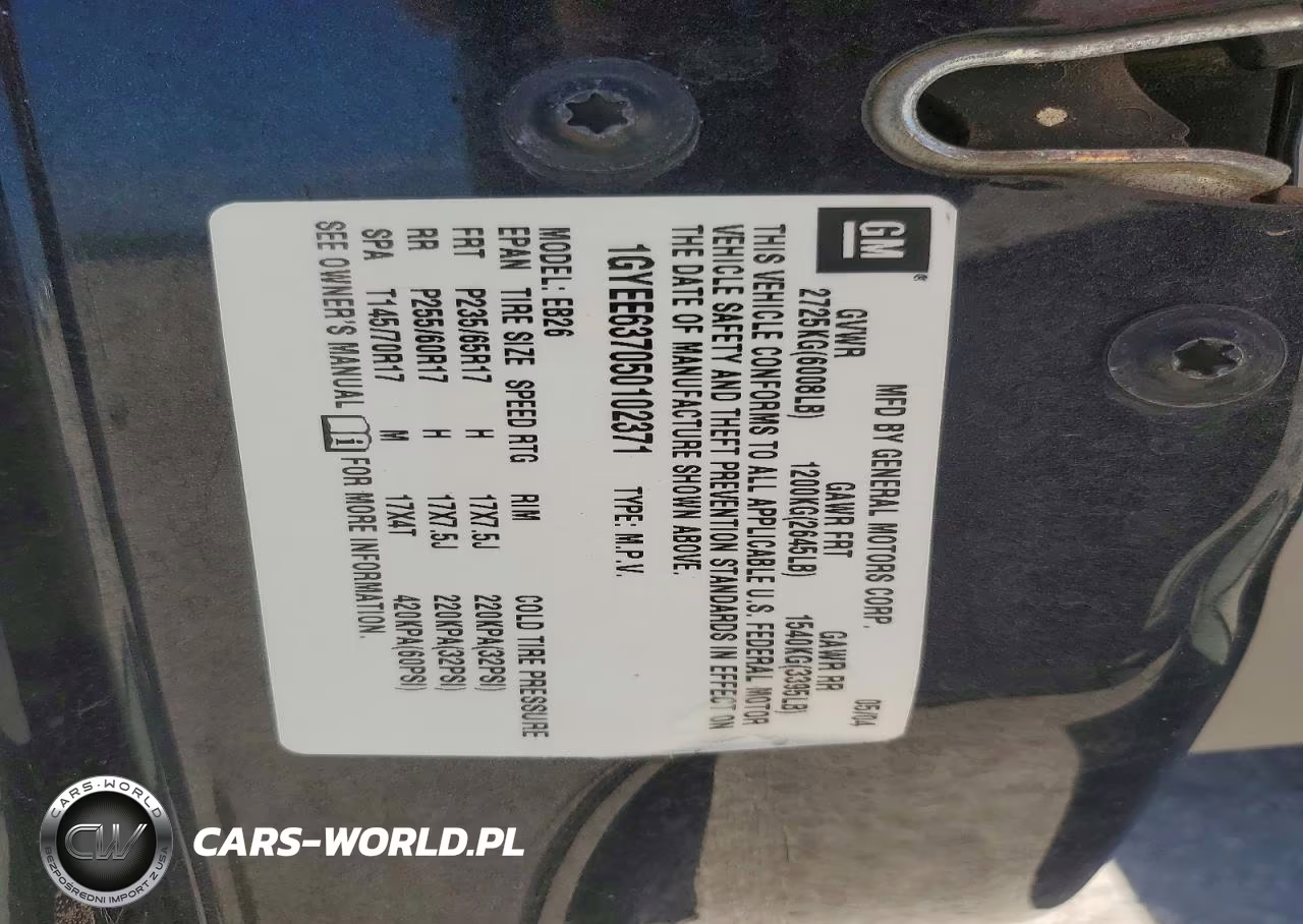 2005 Cadillac Srx VIN:1GYEE637050102371 - 12