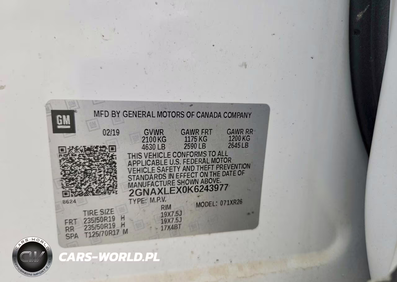 2019 Chevrolet Equinox Lt VIN:2GNAXLEX0K6243977 - 14