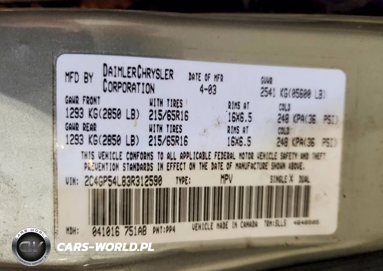 2003 Chrysler Town & Country Lxi VIN:2C4GP54L83R312590 - 13