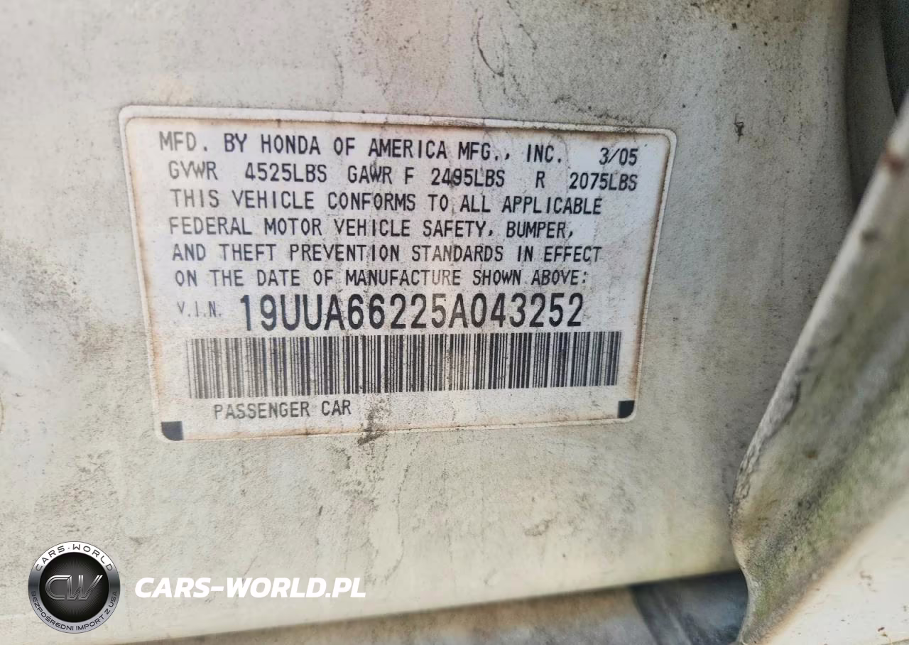 2005 Acura Tl VIN:19UUA66225A043252 - 12