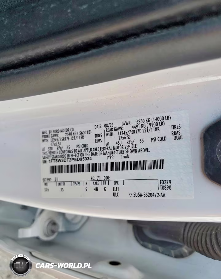 2023 Ford F350 Super Duty VIN:1FT8W3DT2PED95934 - 12