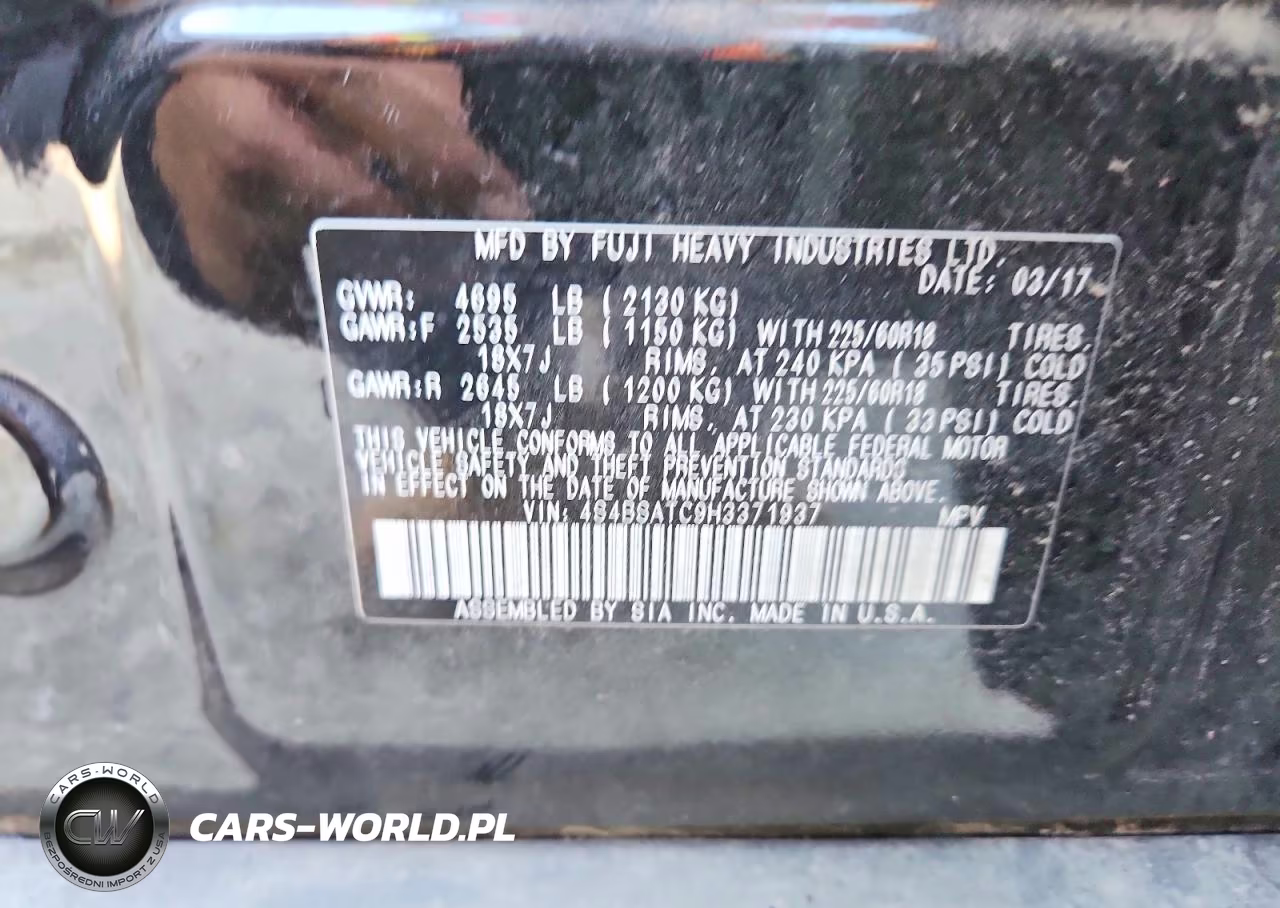 2017 Subaru Outback Touring VIN:4S4BSATC9H3371937 - 13