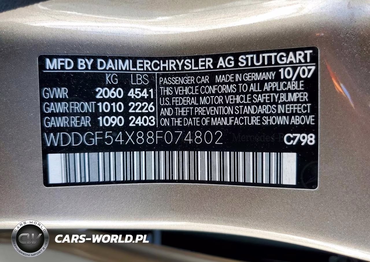 2008 Mercedes-Benz C 300 VIN:WDDGF54X88F074802 - 12