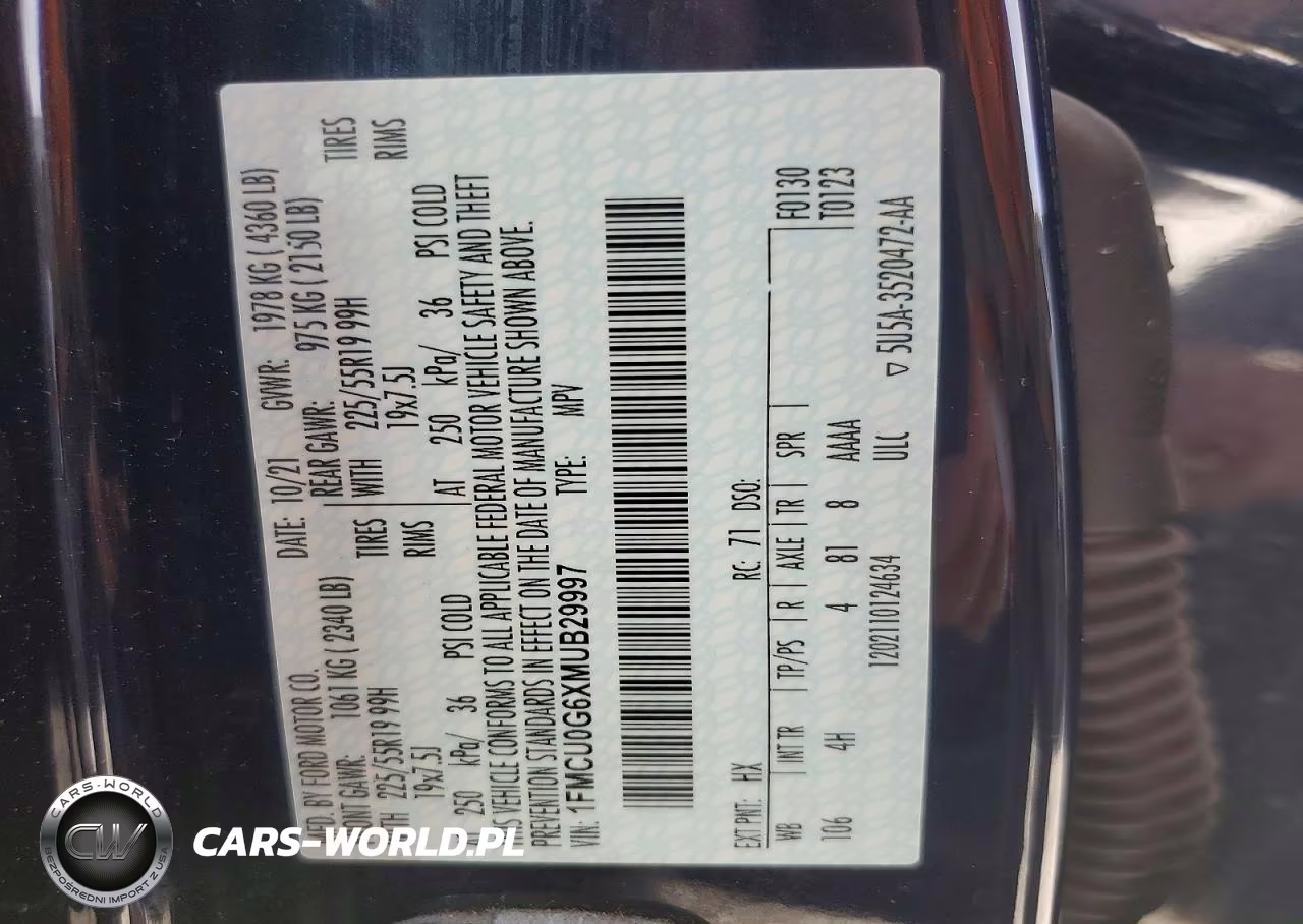 2021 Ford Escape Se VIN:1FMCU0G6XMUB29997 - 13