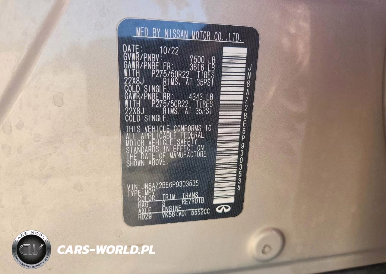 2023 Infiniti Qx80 Sensory VIN:JN8AZ2BE6P9303535 - 13