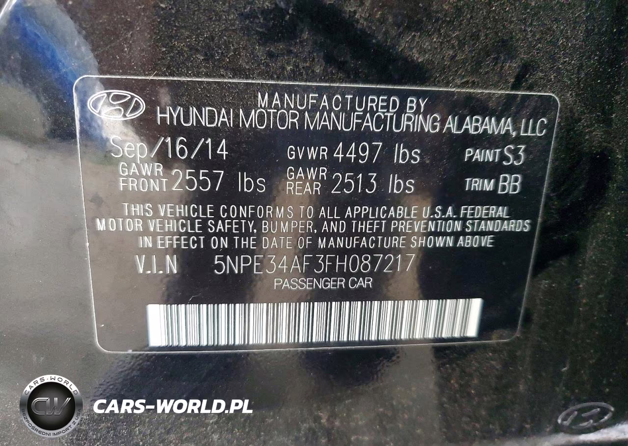 2015 Hyundai Sonata Sport VIN:5NPE34AF3FH087217 - 12