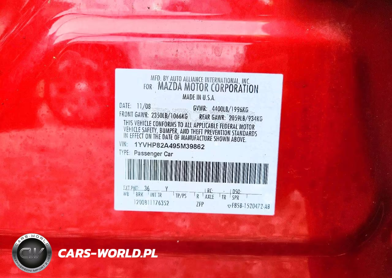 2009 Mazda 6 I VIN:1YVHP82A495M39862 - 12