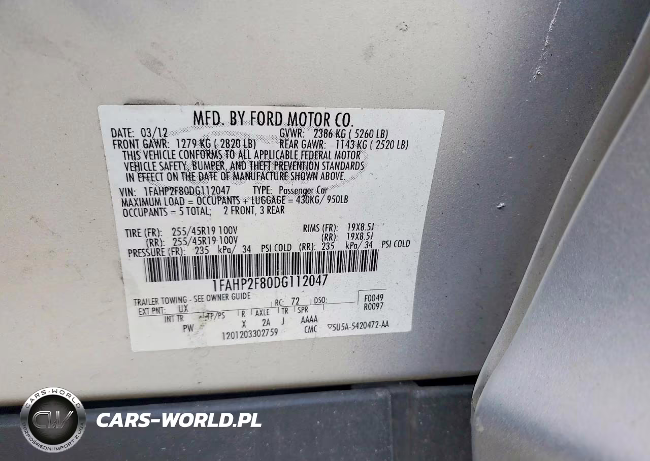 2013 Ford Taurus Limited VIN:1FAHP2F80DG112047 - 12