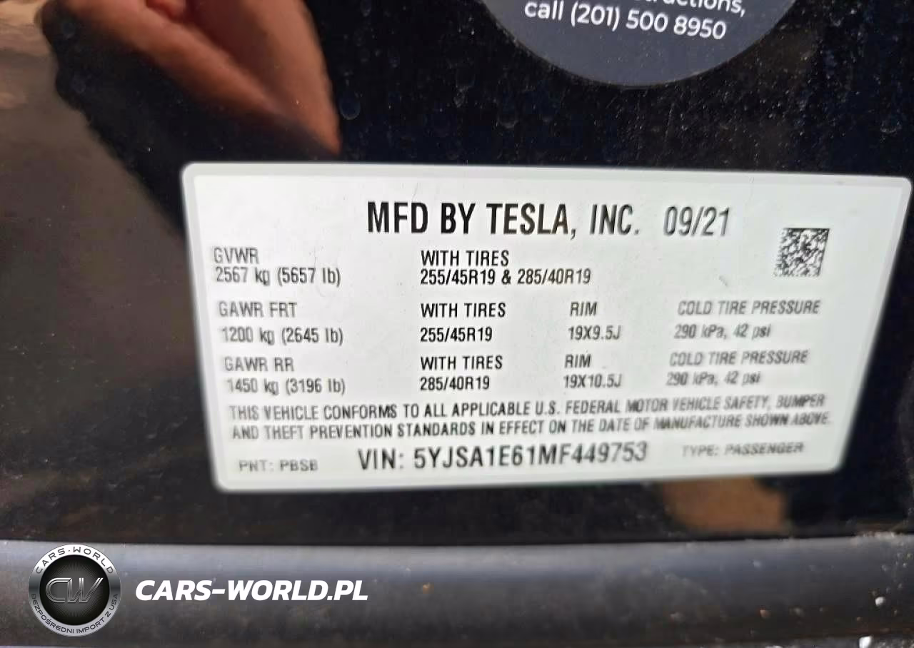 2021 Tesla Model S VIN:5YJSA1E61MF449753 - 12