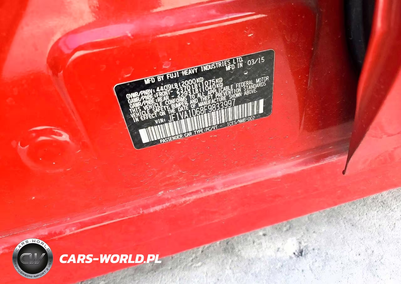 2015 Subaru Wrx Premium VIN:JF1VA1D68F9833997 - 13
