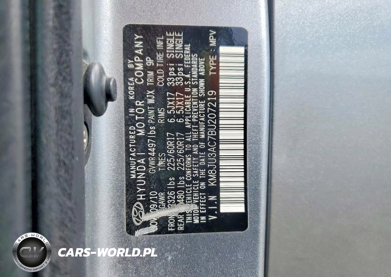 2011 Hyundai Tucson Gls VIN:KM8JU3AC7BU207219 - 12