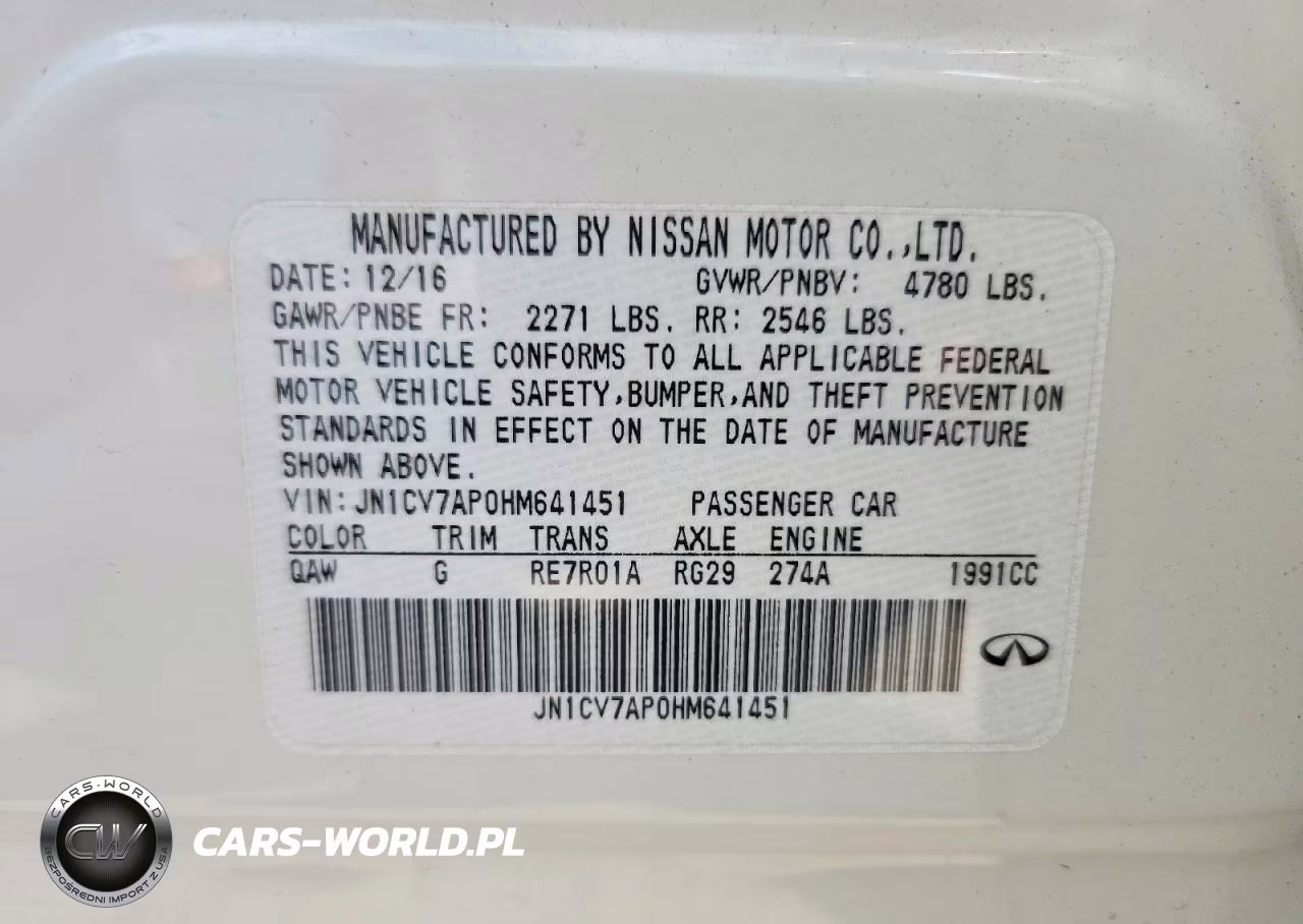 2017 Infiniti Q50 2.0T Base VIN:JN1CV7AP0HM641451 - 12