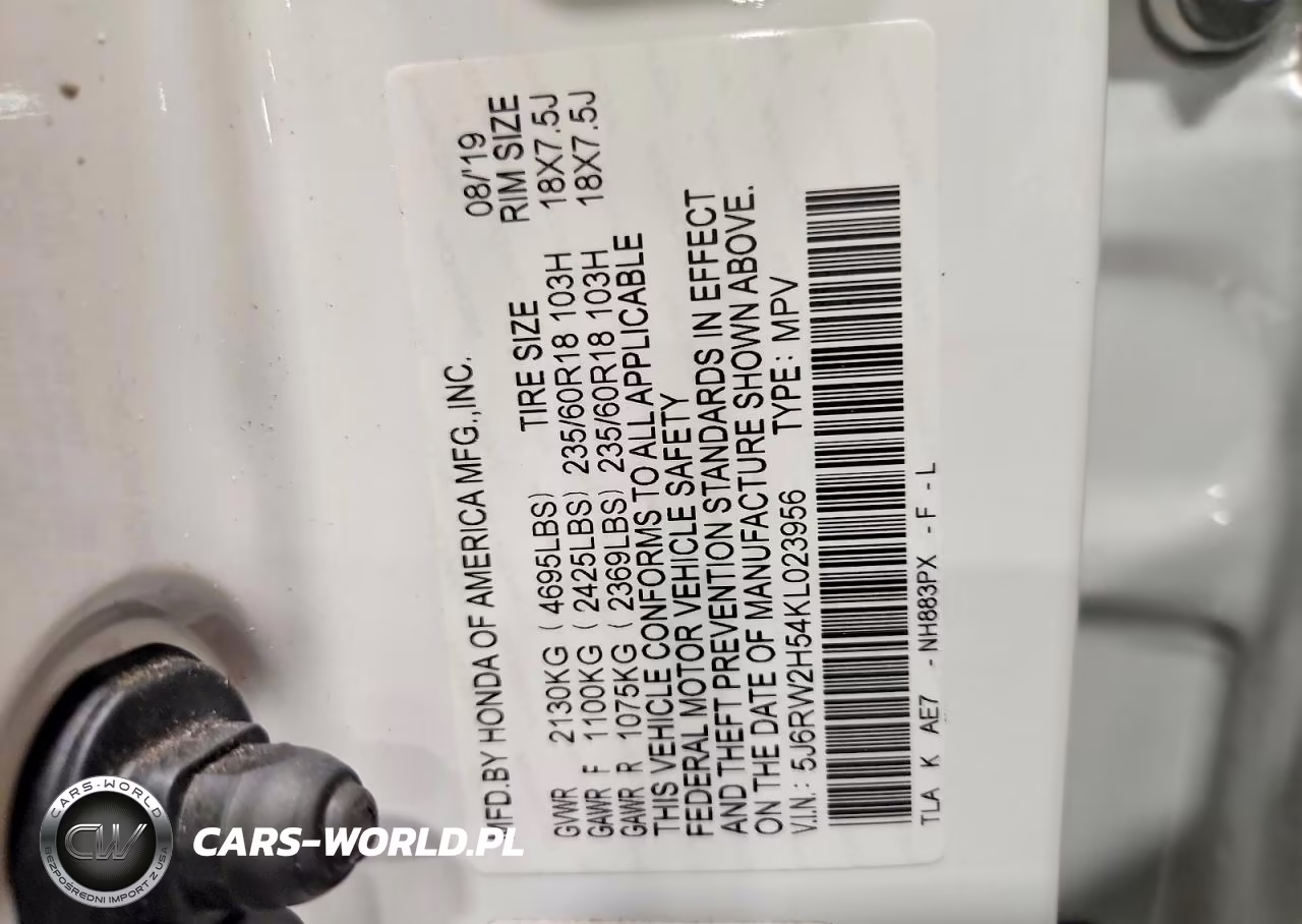 2019 Honda Cr-V Ex VIN:5J6RW2H54KL023956 - 13
