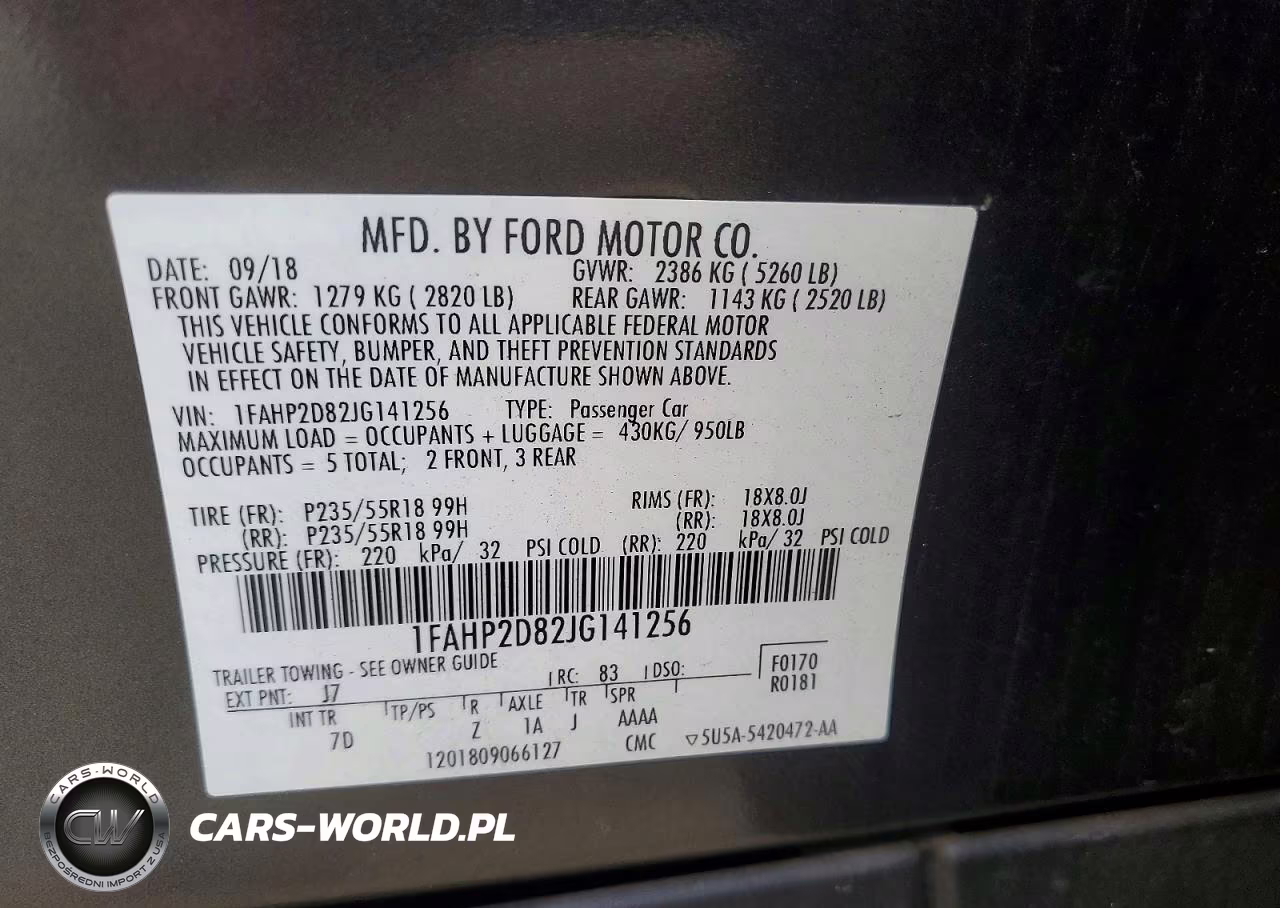2018 Ford Taurus Se VIN:1FAHP2D82JG141256 - 12