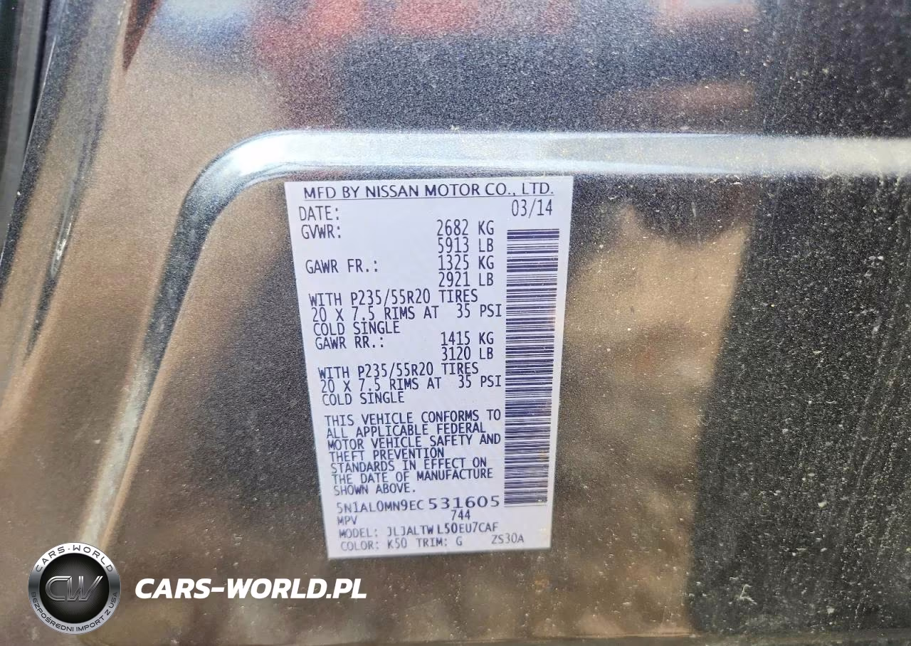 2014 Infiniti Qx60 Base VIN:5N1AL0MN9EC531605 - 13