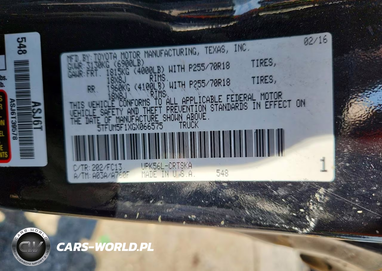2016 Toyota Tundra Sr5 VIN:5TFUM5F1XGX066575 - 12