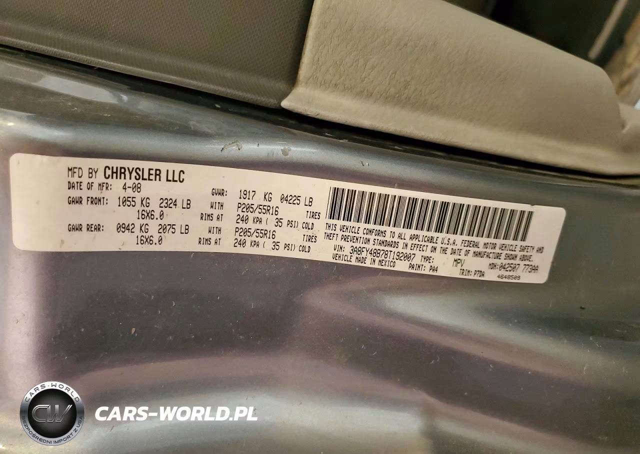 2008 Chrysler Pt Cruiser VIN:3A8FY48B78T192007 - 14