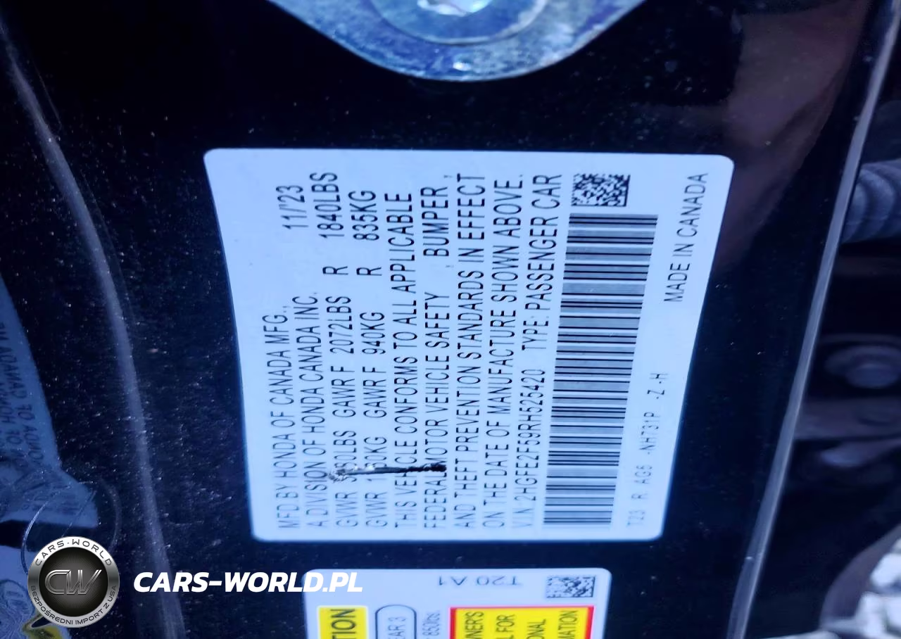 2024 Honda Civic Sport VIN:2HGFE2F59RH525420 - 12