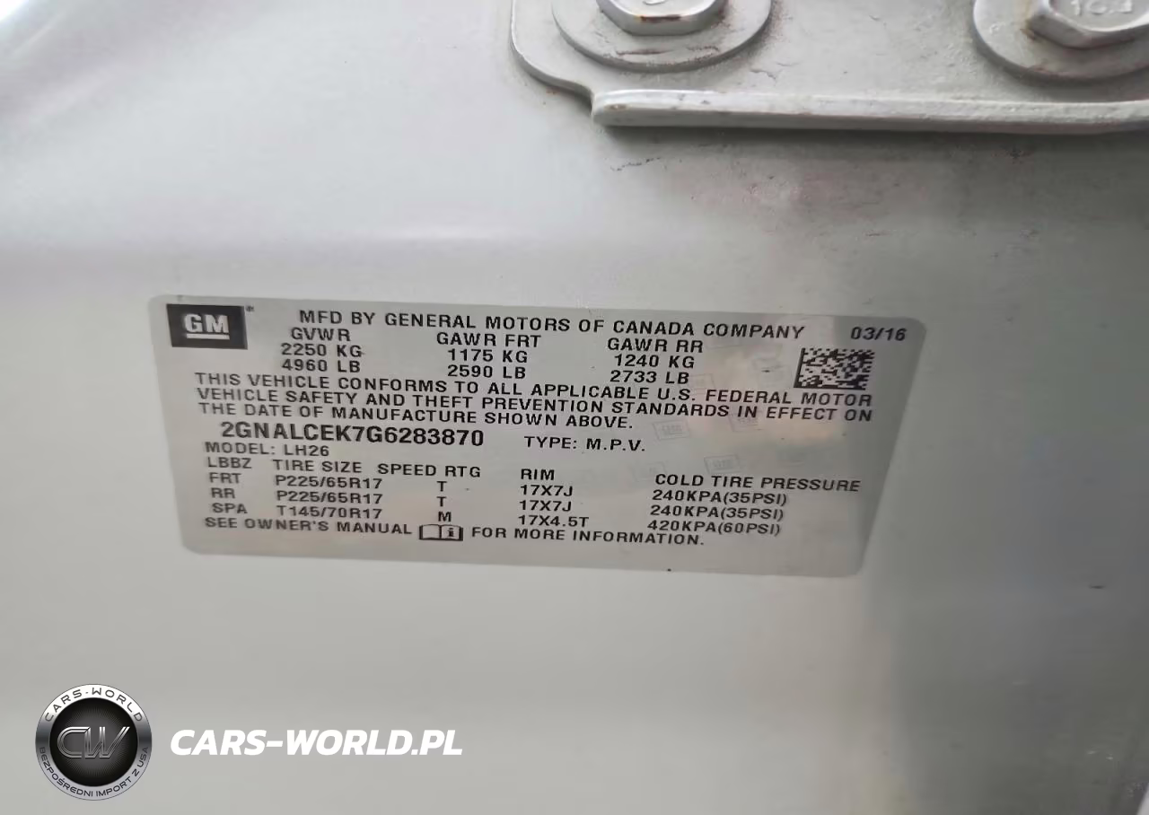2016 Chevrolet Equinox Lt VIN:2GNALCEK7G6283870 - 10