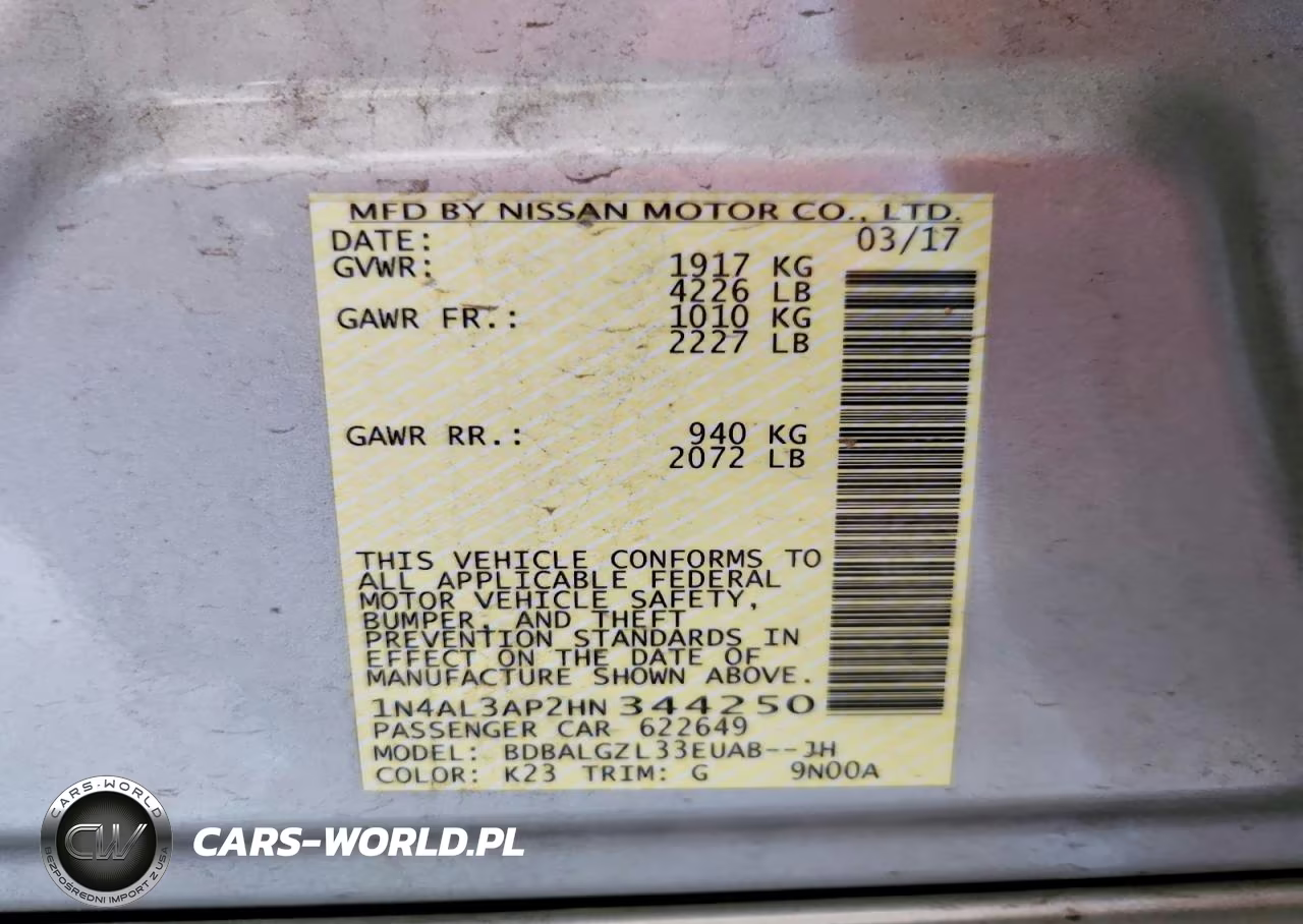 2017 Nissan Altima VIN:1N4AL3AP2HN344250 - 13