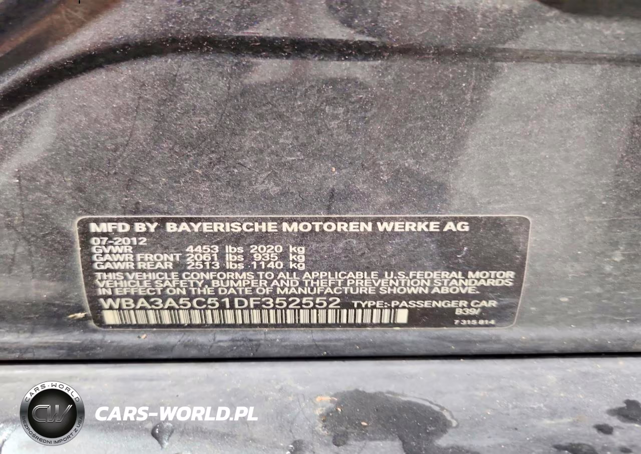 2013 BMW 328 I VIN:WBA3A5C51DF352552 - 12
