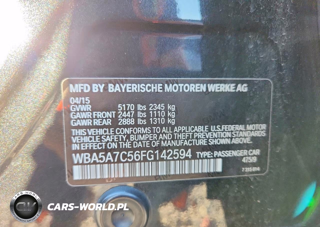 2015 BMW 528 Xi VIN:WBA5A7C56FG142594 - 12