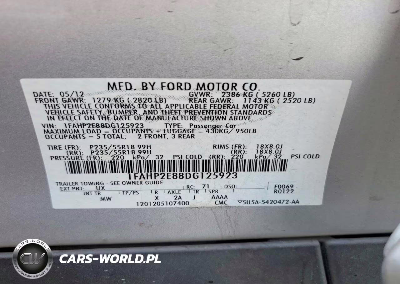 2013 Ford Taurus Sel VIN:1FAHP2E88DG125923 - 12