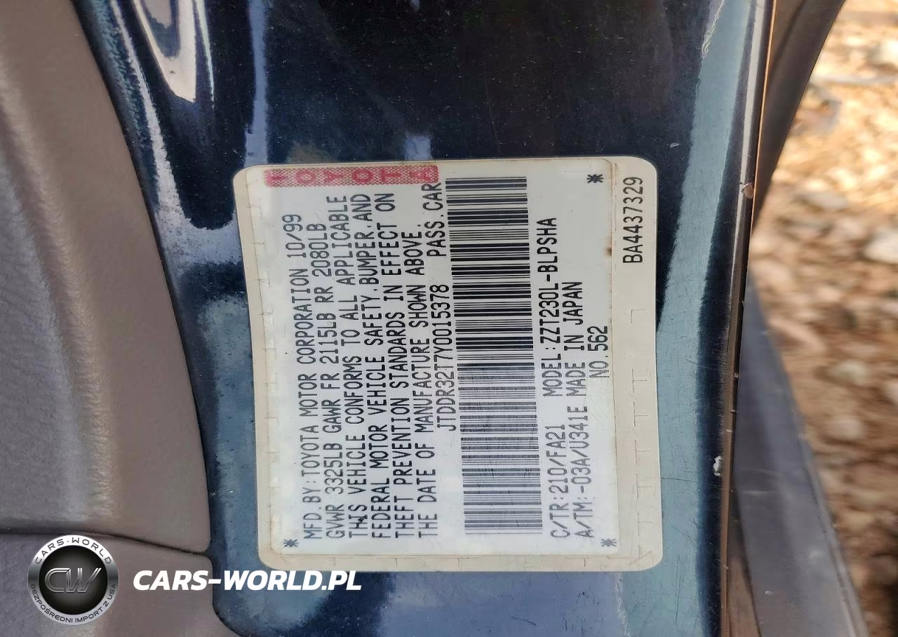 2000 Toyota Celica Gt VIN:JTDDR32T7Y0015378 - 12