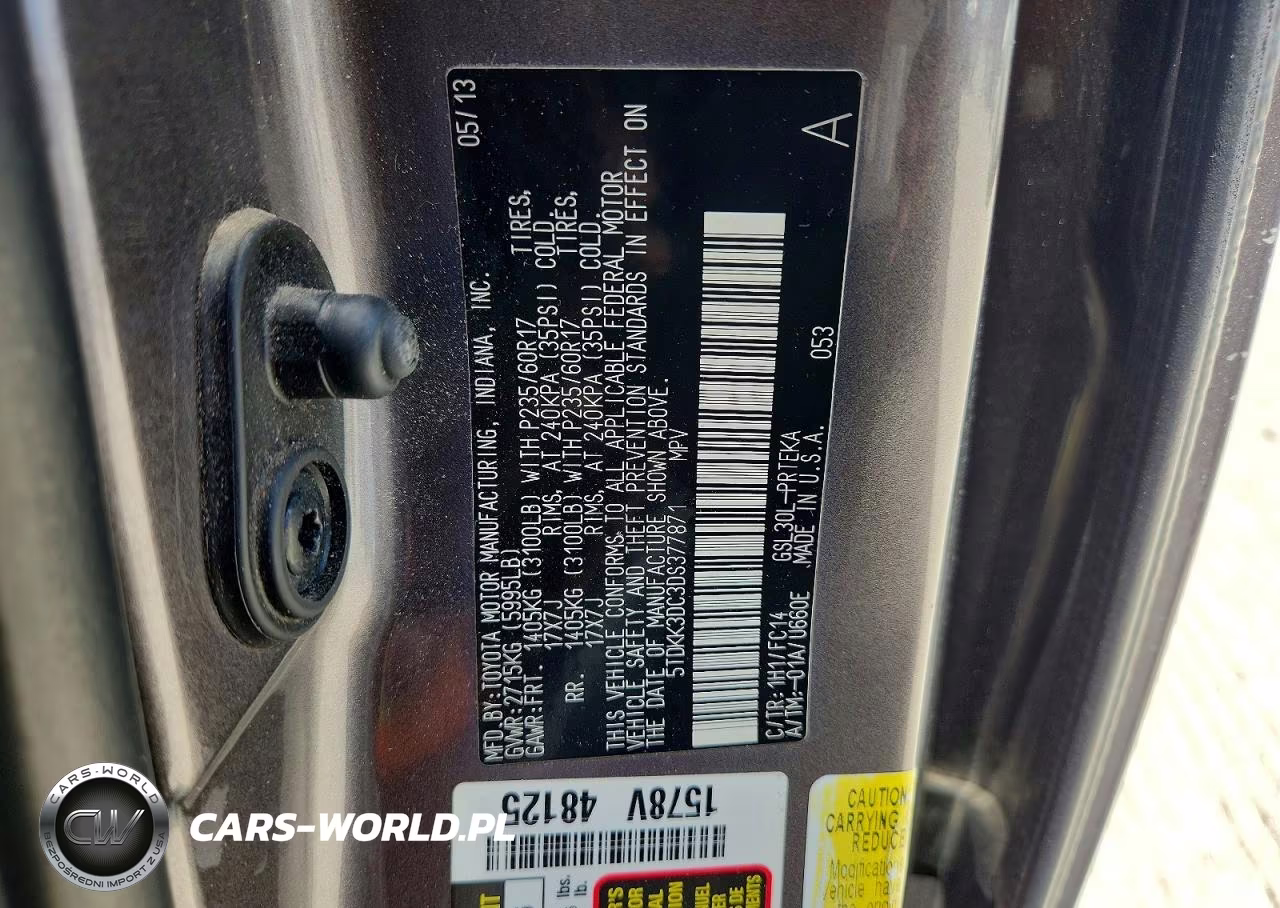 2013 Toyota Sienna Le VIN:5TDKK3DC3DS377871 - 13
