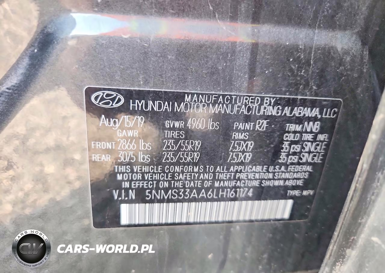 2020 Hyundai Santa Fe Sel 2.0T VIN:5NMS33AA6LH161174 - 13