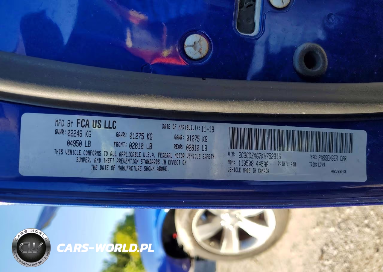 2019 Dodge Challenger Sxt VIN:2C3CDZAG7KH752315 - 13