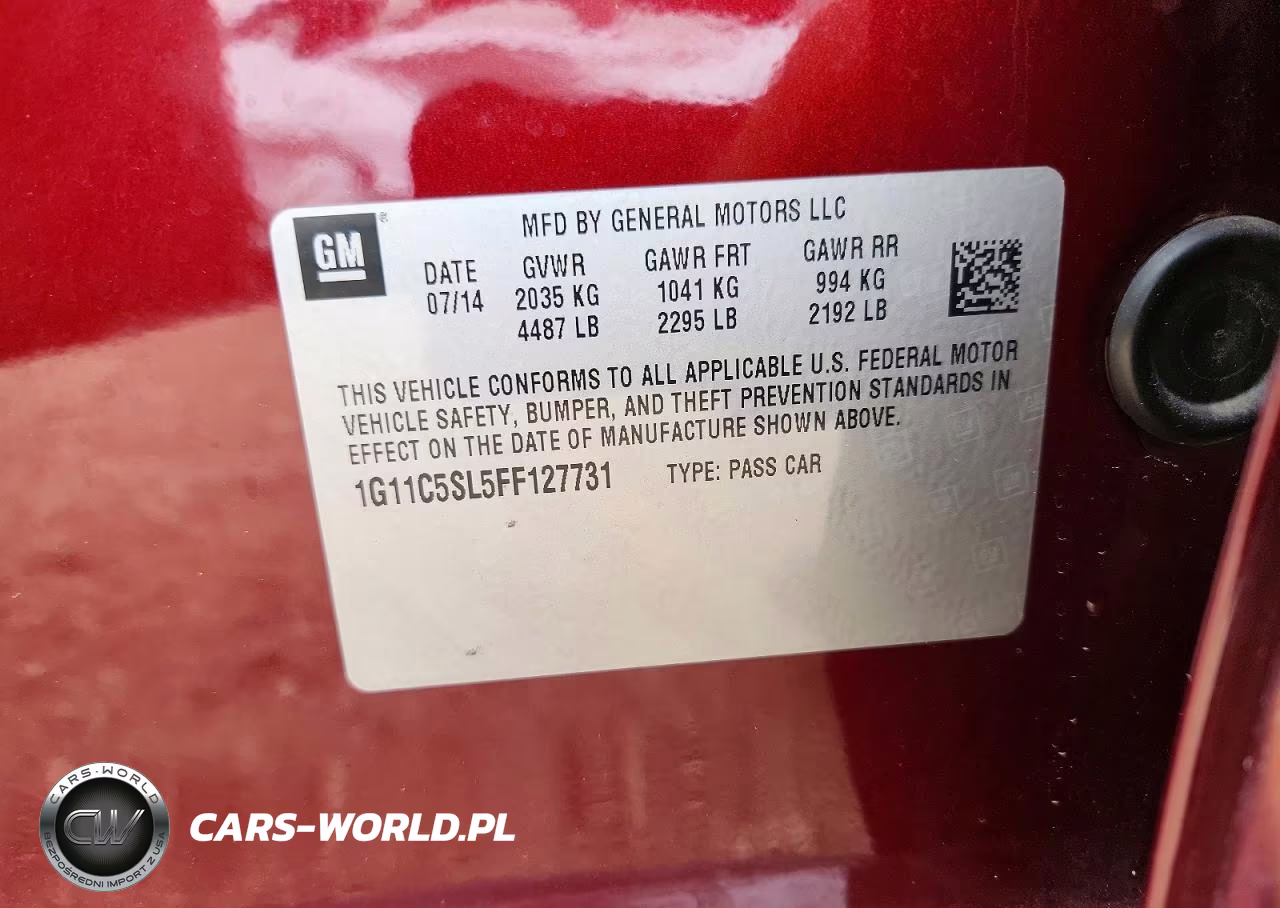 2015 Chevrolet Malibu 1Lt VIN:1G11C5SL5FF127731 - 12
