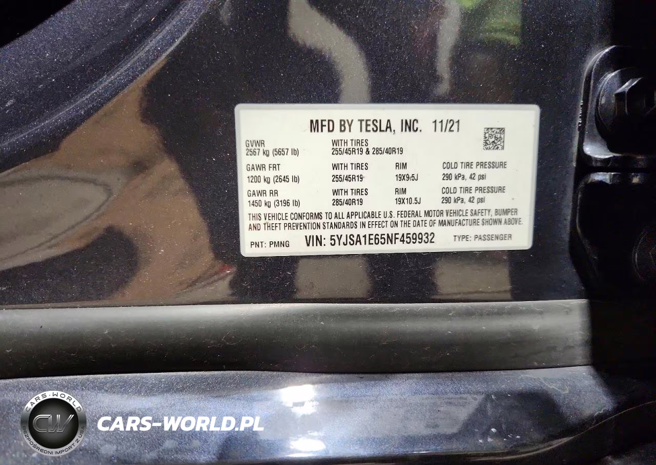 2022 Tesla Model S VIN:5YJSA1E65NF459932 - 13