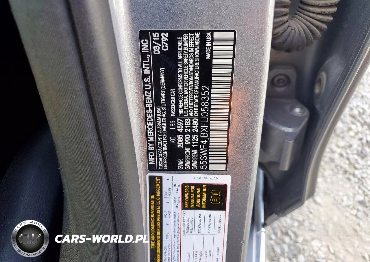 2015 Mercedes-Benz C 300 VIN:55SWF4JBXFU058352 - 12