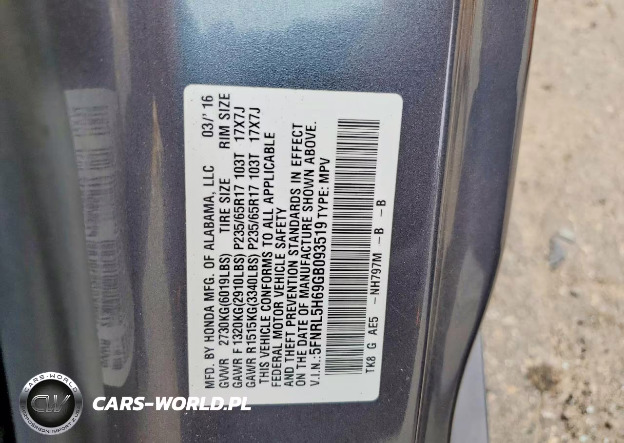 2016 Honda Odyssey Exl VIN:5FNRL5H69GB093519 - 13