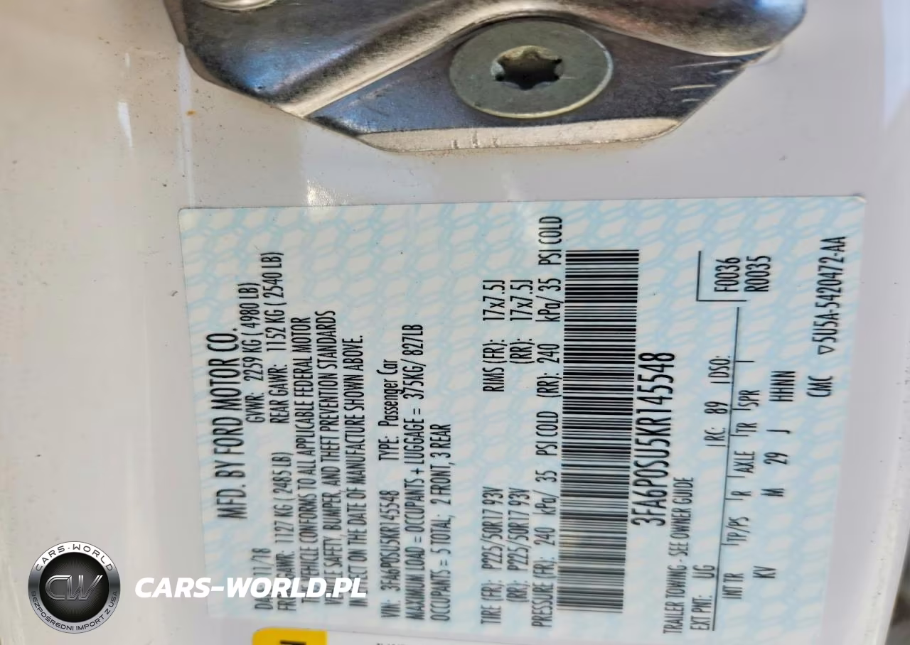 2019 Ford Fusion Titanium VIN:3FA6P0SU5KR145548 - 12
