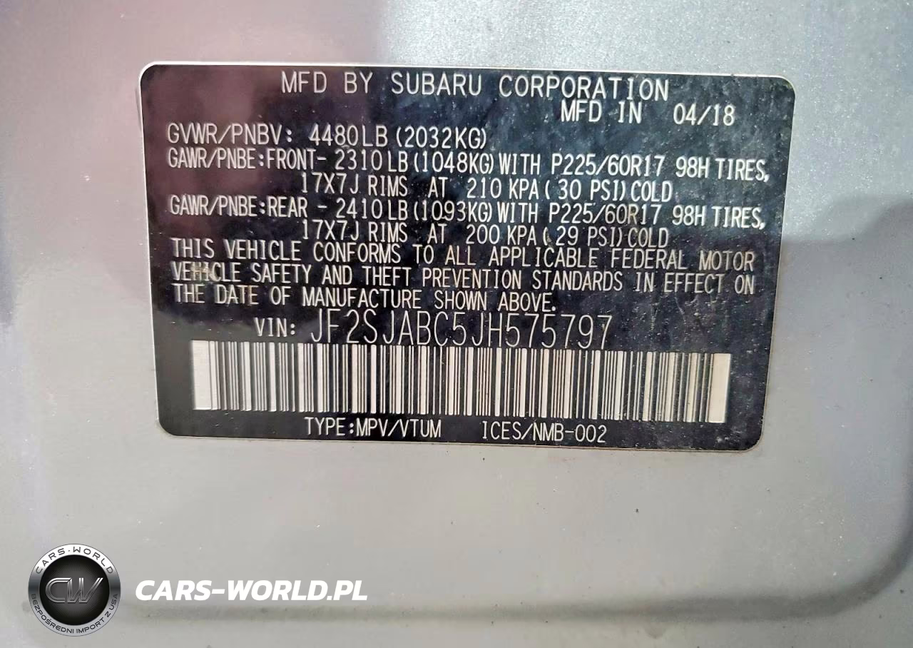 2018 Subaru Forester 2.5I VIN:JF2SJABC5JH575797 - 12