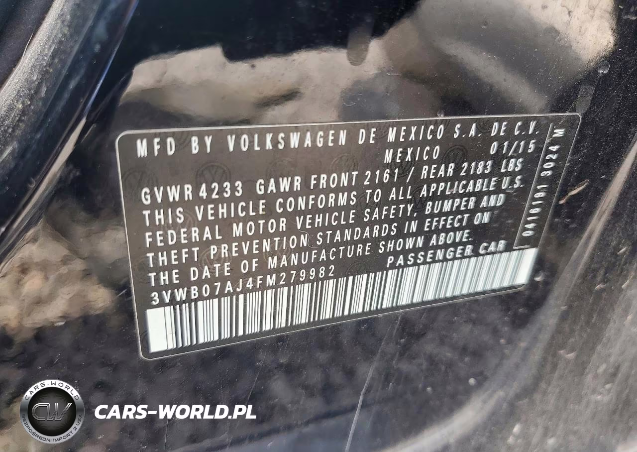 2015 Volkswagen Jetta Se VIN:3VWB07AJ4FM279982 - 12