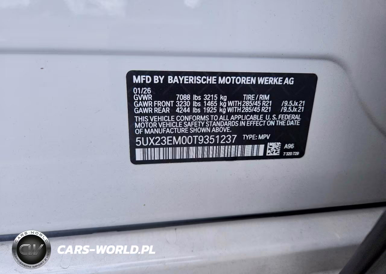 2026 BMW X7 xDrive40I VIN:5UX23EM00T9351237 - 13