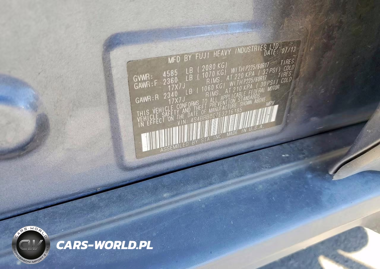 2014 Subaru Outback 2.5I Premium VIN:4S4BRBCC7E3216185 - 12